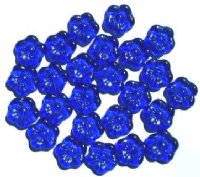 25 15mm Transparent Sapphire Flower Beads